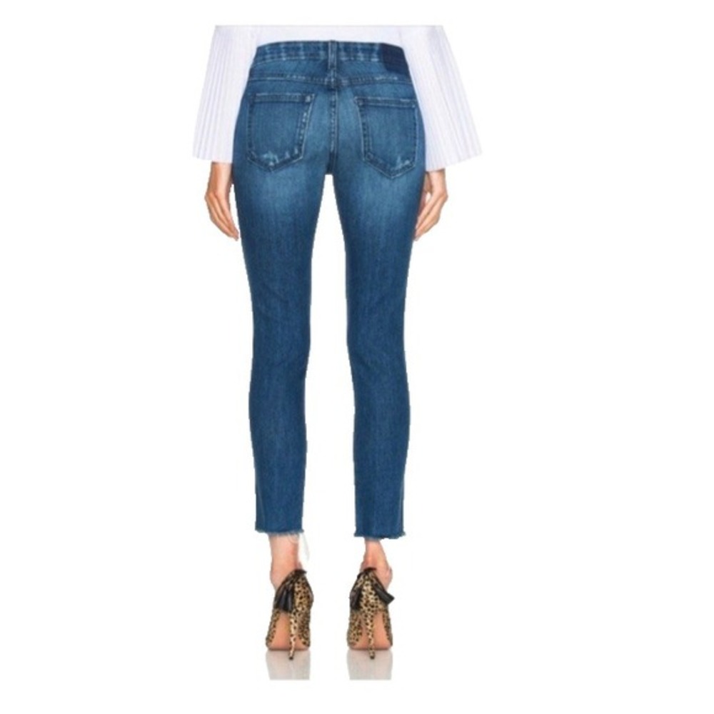AMO Jeans‎ Womens  Size 26 Pacific Blue Raw Hem Stix Crop Low Rise Luxury - Picture 2 of 10